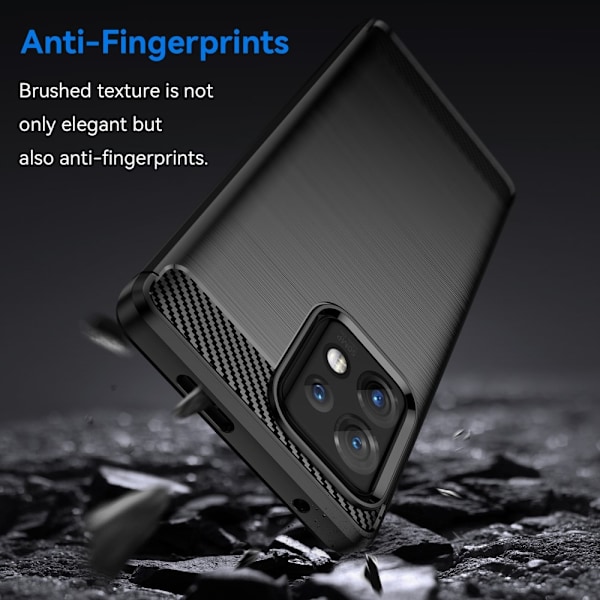 Motorola Edge 40 Pro 5G Skal Borstad Stål Textur Svart