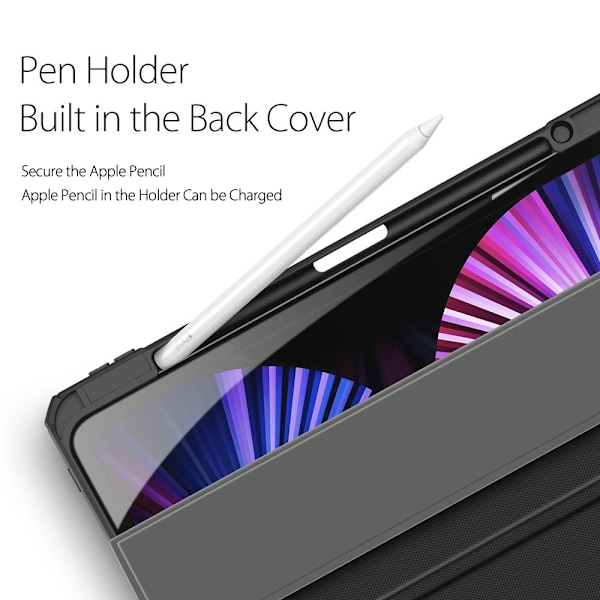 iPad Pro 11 (2018/2020/2021) - DUX DUCIS TOBY Tri-Fold Fodral - Svart Svart