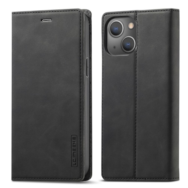 LC.IMEEKE iPhone 15 Fodral Flip Läder Svart