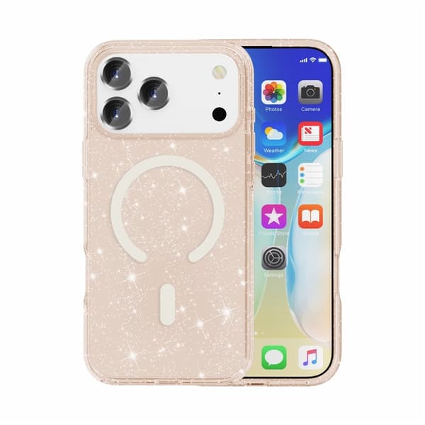 iPhone 17 Pro Max/18 Pro Max Skal MagSafe Glitter Guld