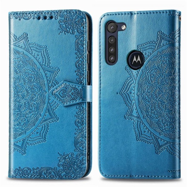 Motorola Moto G8 Power - Mandala Plånboksfodral - Blå Blå