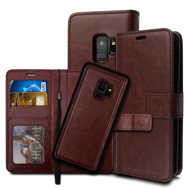 Samsung S9 - Fodral / Magnet Skal 2 in 1 - Brun Brown Brun