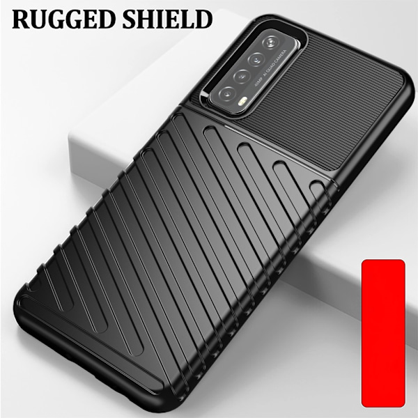 Huawei P Smart (2021) - Twill Textur Skal - Svart Black Svart
