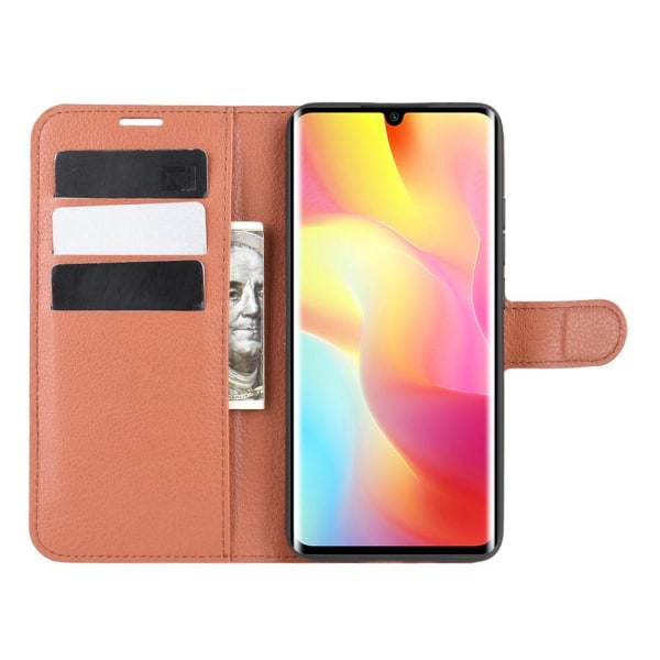 Xiaomi Mi Note 10 Lite - Litchi Plånboksfodral - Brun Brown Brun