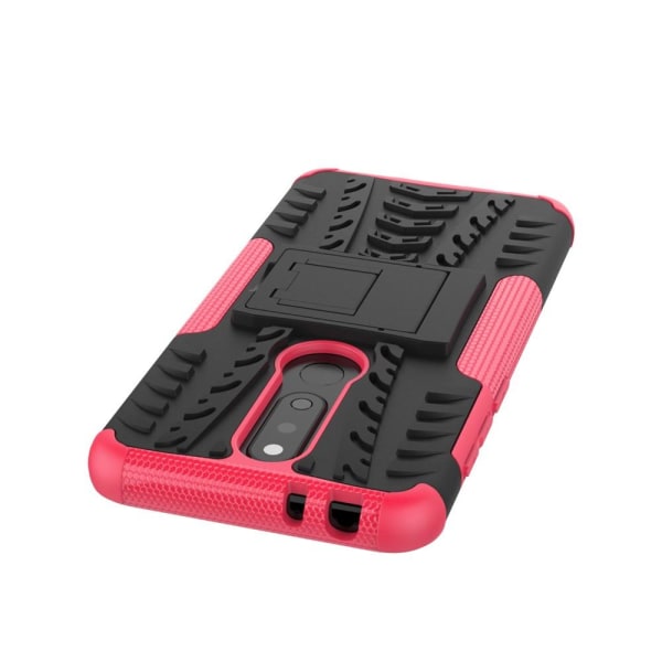 Nokia 5.1 Plus - Ultimata stöttåliga skalet med stöd - Rosa Pink Rosa