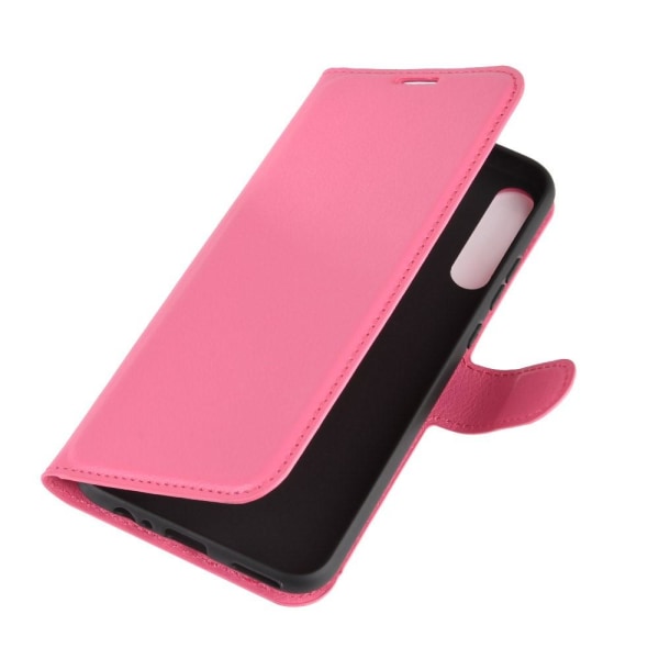 Huawei P40 Lite E - Litchi Plånboksfodral - Rosa Pink Rosa