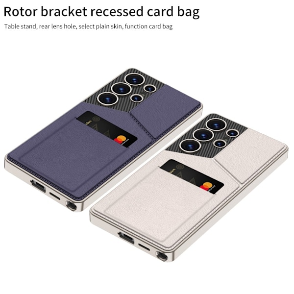 GKK Galaxy S25 Ultra Skal Kickstand Med Korthållare Blå