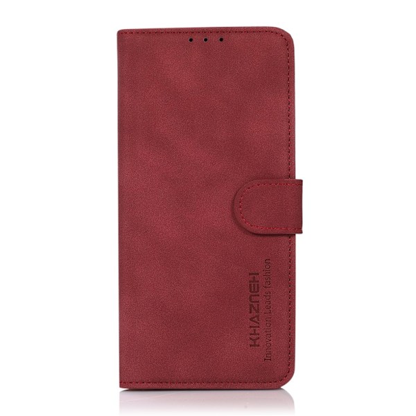 KHAZNEH Xiaomi Redmi Note 11 4G Fodral Retro Läder Röd