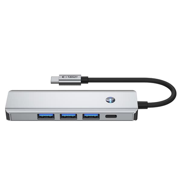 Tech-Protect 5in1 USB-C Hub - USB-C / USB 3.0 / HDMI / RJ45 Grå