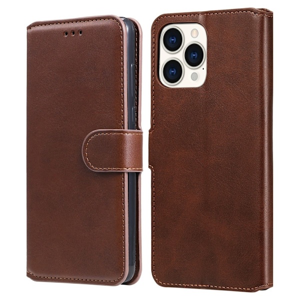iPhone 13 Pro Max Fodral Läder Brun Brun