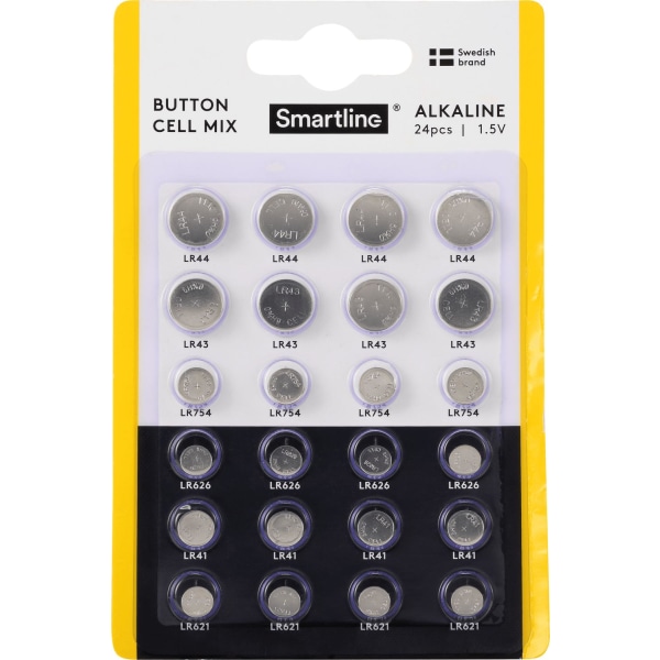 Smartline Alkaliskt Knappcell Mix 1.5V 24-pack