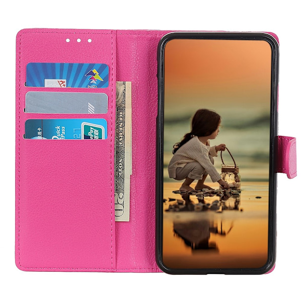 iPhone 13 Mini - Litchi Läder Fodral - Rosa