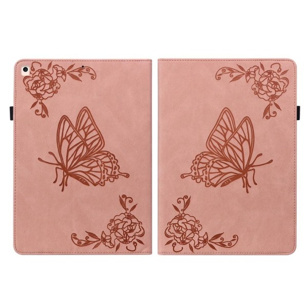 iPad 10.2 2019/2020/2021 Fodral Butterfly Flower Rosa