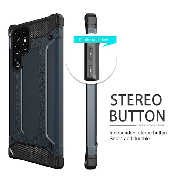 Samsung Galaxy S23 Ultra Skal Shockproof Hybrid Armor Mörk Blå