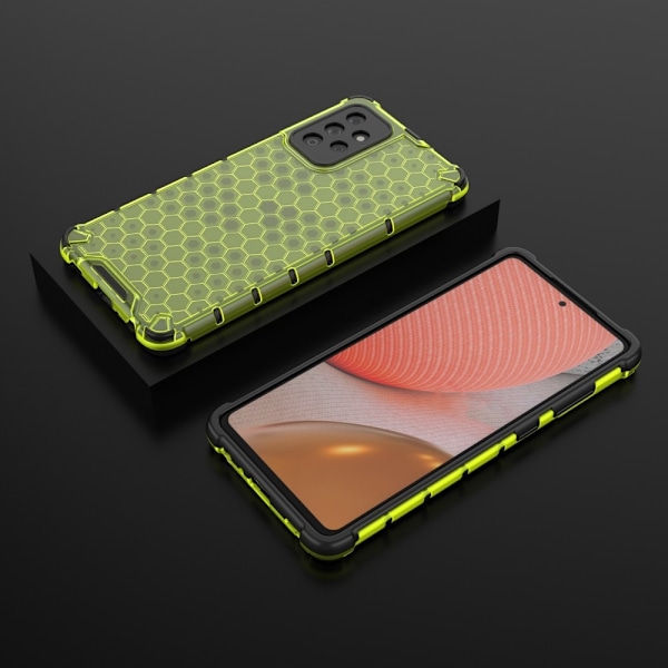 Samsung Galaxy A72 - Armor Honeycomb Textur Skal - Grön Green Grön