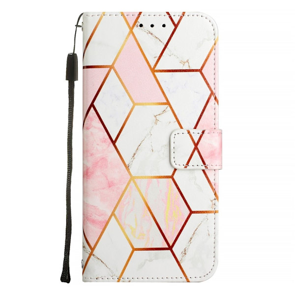 Google Pixel 10/10 Pro / 9/9 Pro Fodral Marmor Rosa / Vit