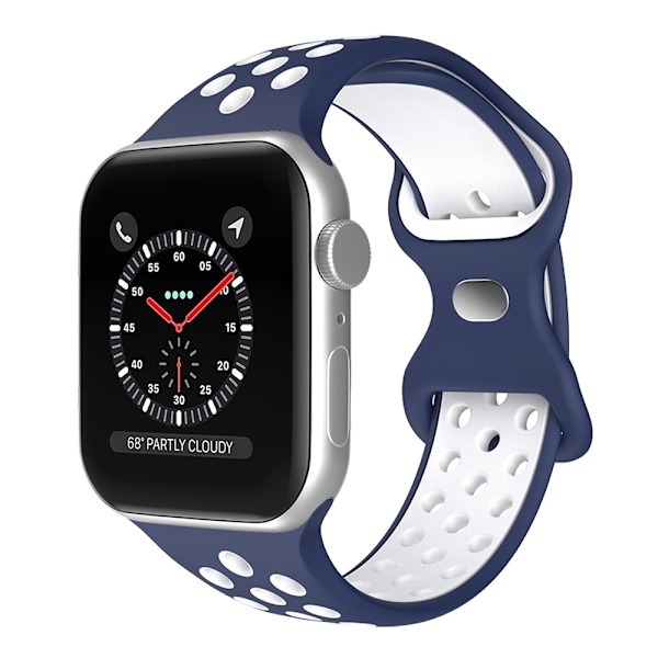 Sportarmband Dual-Color Apple Watch 41/40/38 mm (S/M) Blå/Vit