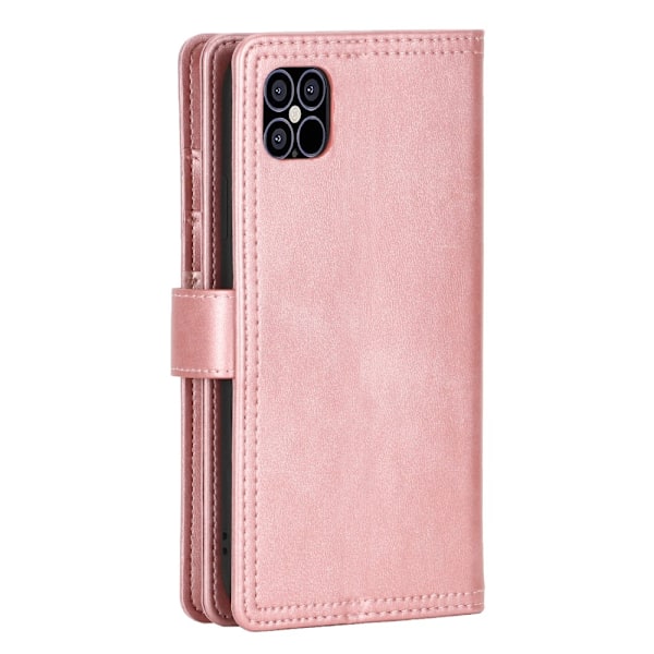 iPhone 13 Pro - Multifunktionellt Split Läder Fodral - Roséguld