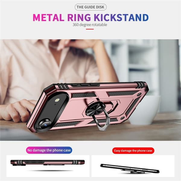 iPhone Air Skal Shockproof Hybrid Ring Roséguld