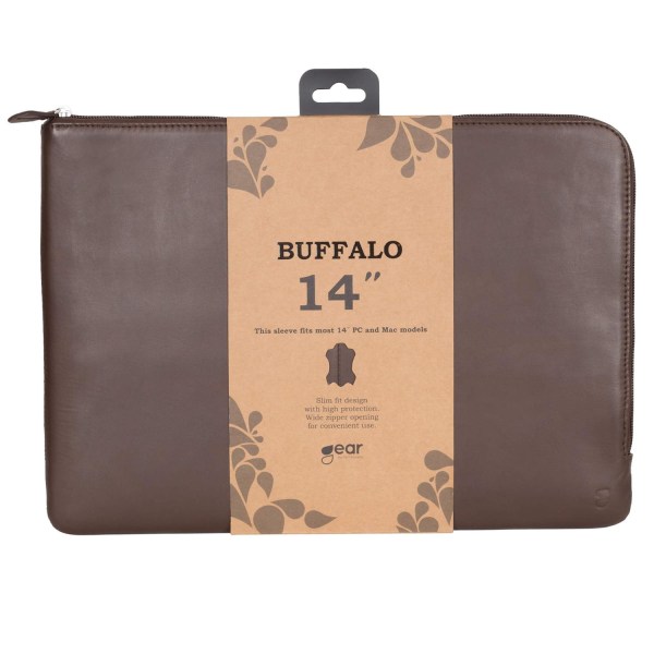 Buffalo Mac / PC Laptopfodral 14" Äkta Läder Brun