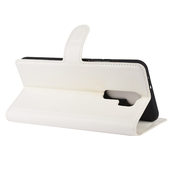 Xiaomi Redmi 9 - Litchi Plånboksfodral - Vit White Vit