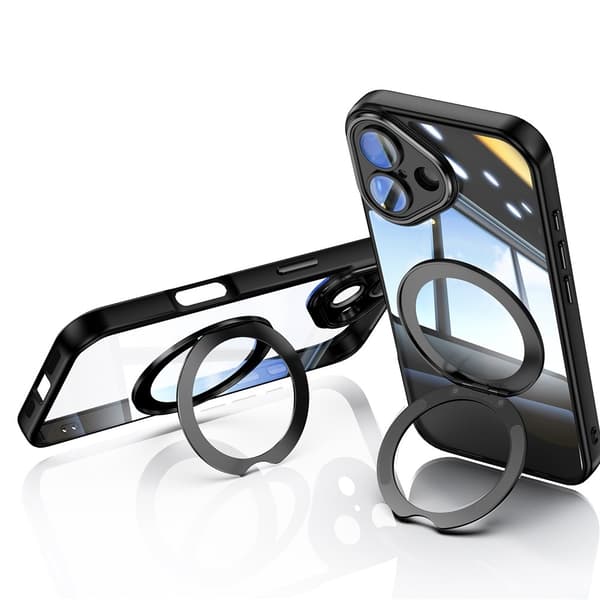 iPhone 16 Skal MagSafe Kickstand Transparent / Svart
