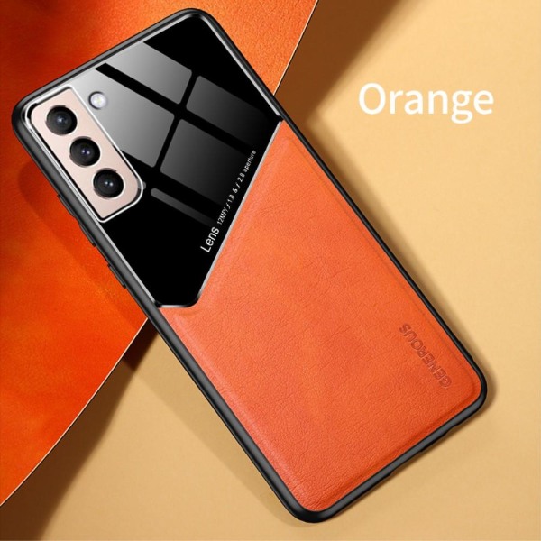 Samsung Galaxy S21 - Hybrid Skal Med Inbyggd Magnetplatta - Oran Orange Orange