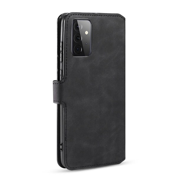Samsung Galaxy A72 - DG.MING Retro Läder Fodral - Svart Black Svart