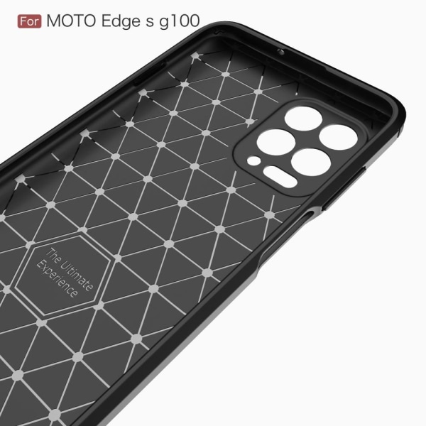 Motorola Moto G100 Skal Borstad Stål- Och Kolfiber Textur Blå