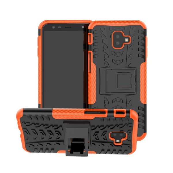 Samsung Galaxy J6 Plus - Stöttåliga skalet med stöd - Orange Orange Orange