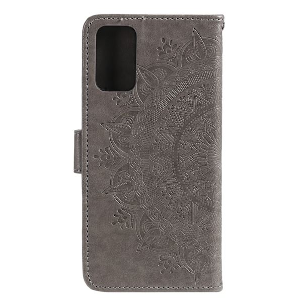 Samsung Galaxy A02s - Mandala Läder Fodral - Grå Grey Grå