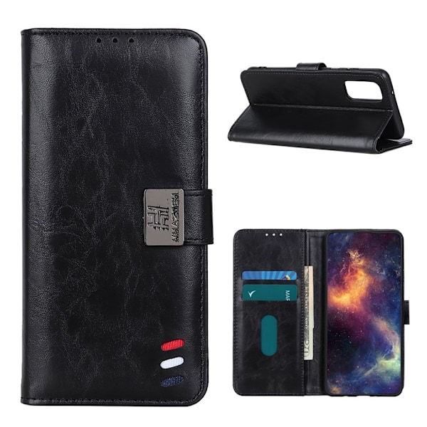 OnePlus 9 - KHAZNEH Tri-Color Läder Fodral - Svart Black Svart