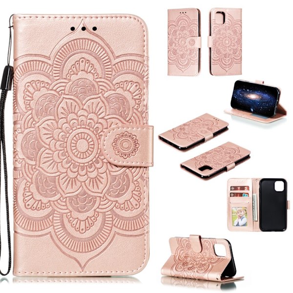 iPhone 11 - Sun Mandala Plånboksfodral - Roséguld Roséguld Roséguld