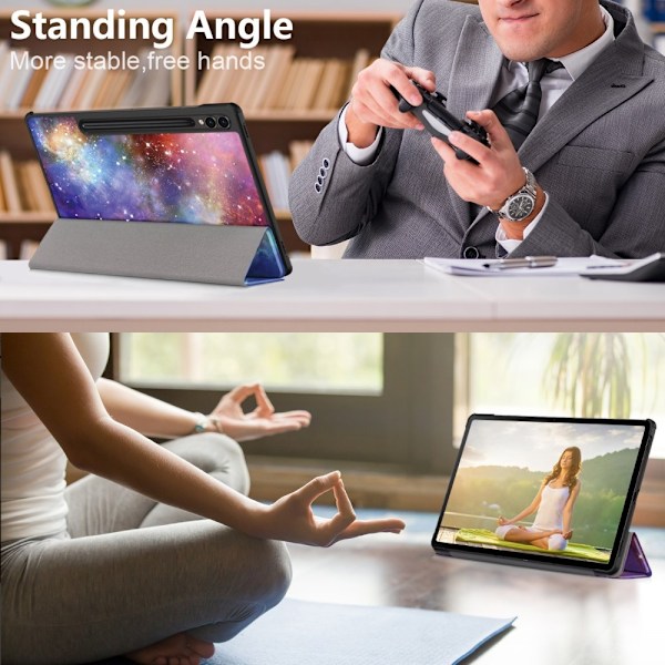 Samsung Galaxy Tab S9 Plus Fodral Läder Cosmic Space