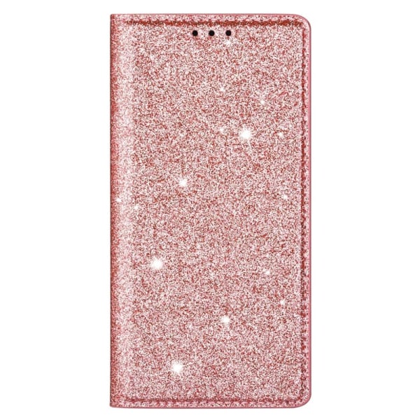 iPhone 15 Plus Fodral Flip Glitter Roséguld