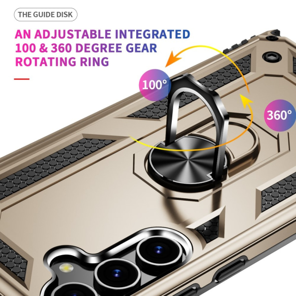 Samsung Galaxy S24 Plus Skal Ring Armor Hybrid Guld
