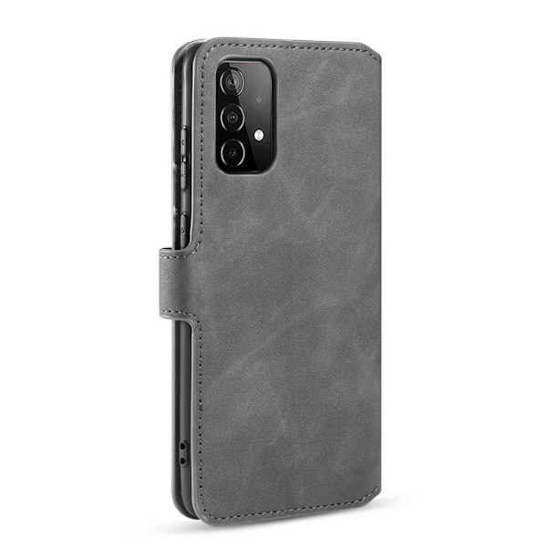 Samsung Galaxy A52 / A52s - DG.MING Retro Läder Fodral - Grå Grey Grå