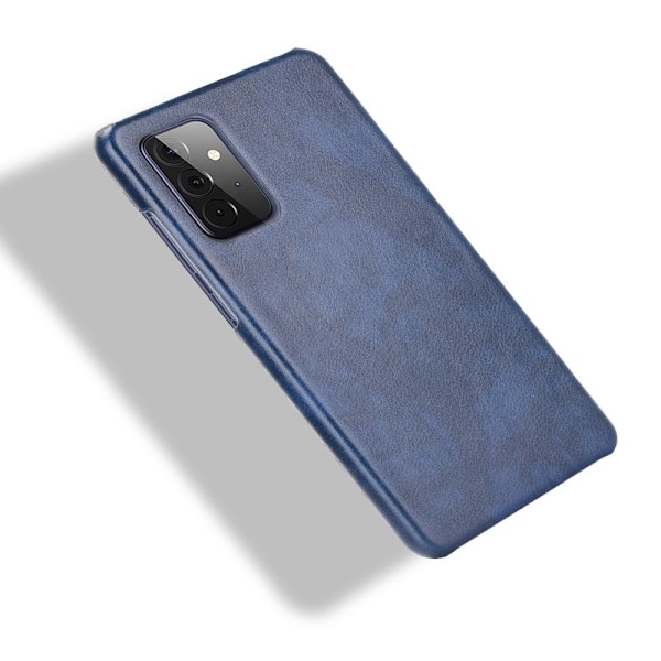 Samsung Galaxy A72 - Litchi Läderbelagt Skal - Blå Blue Blå