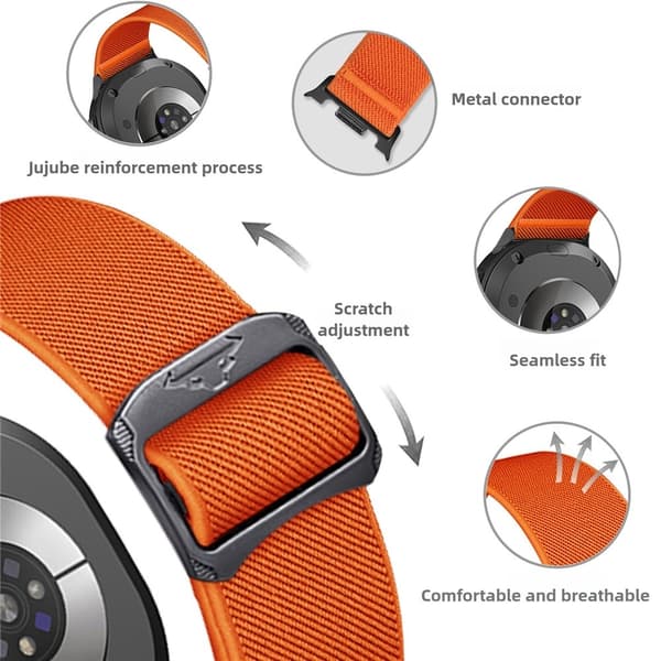 Galaxy Watch 8 46/44/40 mm Armband Justerbart Nylon Starlight