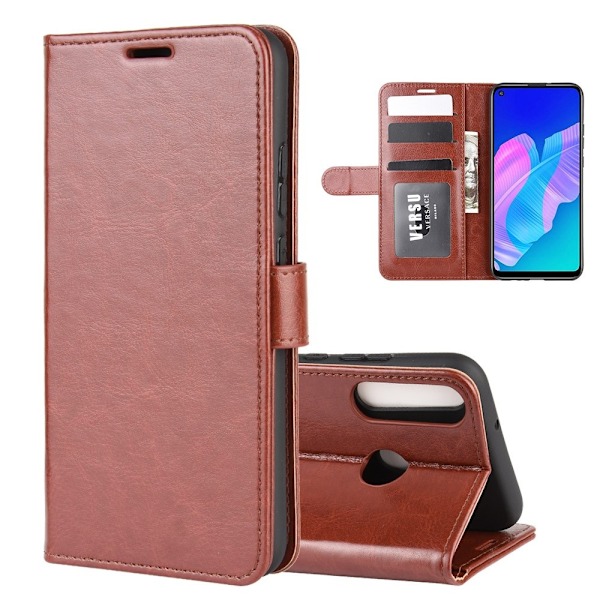 Huawei P40 Lite E - Crazy Horse Plånboksfodral - Brun Brown Brun