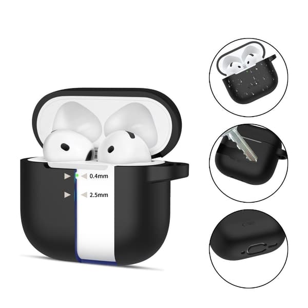 Tech-Protect AirPods 4 Skal Silikon Hook Svart