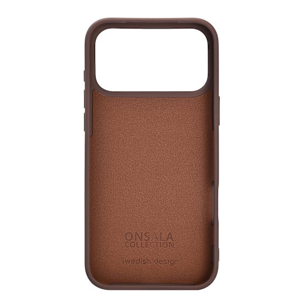 Onsala iPhone 17 Pro Max Mobilskal Med Silikonkänsla Chocolate