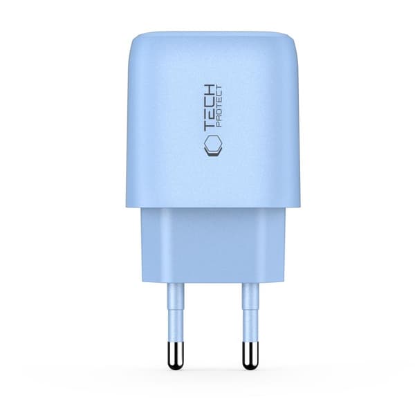 Tech-Protect 30W Väggladdare PD QC3.0 USB-C / USB-A Baby Blue