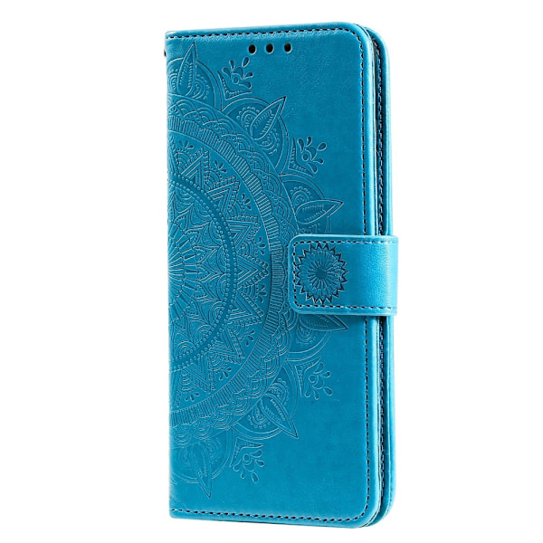 Samsung Galaxy A02s - Mandala Läder Fodral - Blå Blue Blå