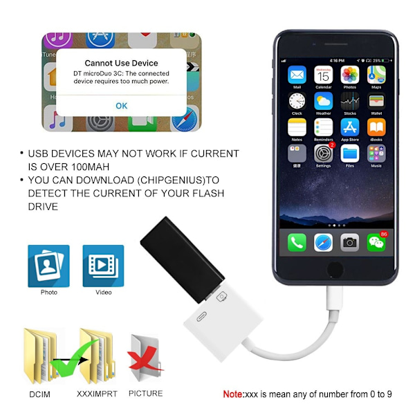 Lightning Till USB 3-kameraadapter Vit