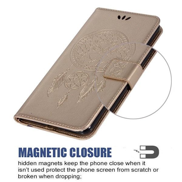 Xiaomi Redmi 9C Fodral Owl Dream Catcher Guld