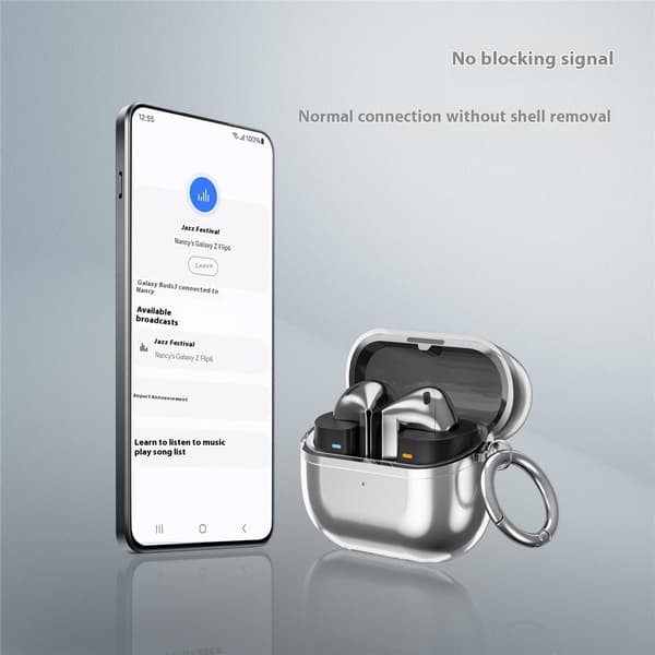 Samsung Galaxy Buds 3/3 Pro Skal Karbinhake TPU Blå