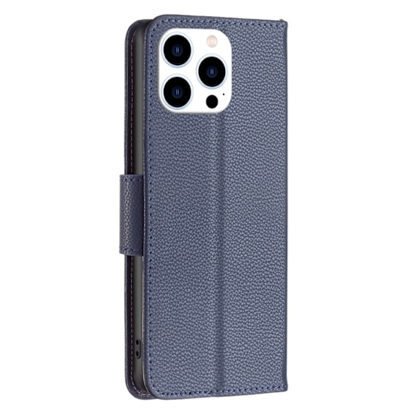 iPhone 15 Pro Fodral Shark Litchi Läder Blå