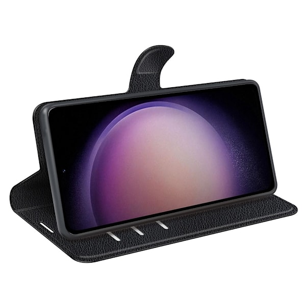 Samsung Galaxy S23 FE Fodral Litchi Textur Svart