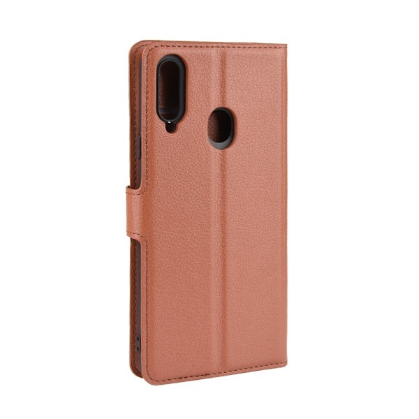 Samsung Galaxy A20s - Litchi Plånboksfodral - Brun Brown Brun